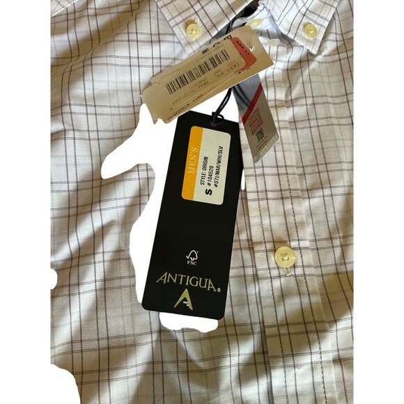 Antigua Mens Mississippi State University Plaid Button-Down Long Sleeve Shirt S - Picture 3 of 6